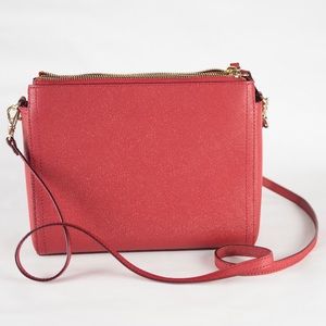 Lo & Sons Pearl Crossbody in Red Saffiano Leather